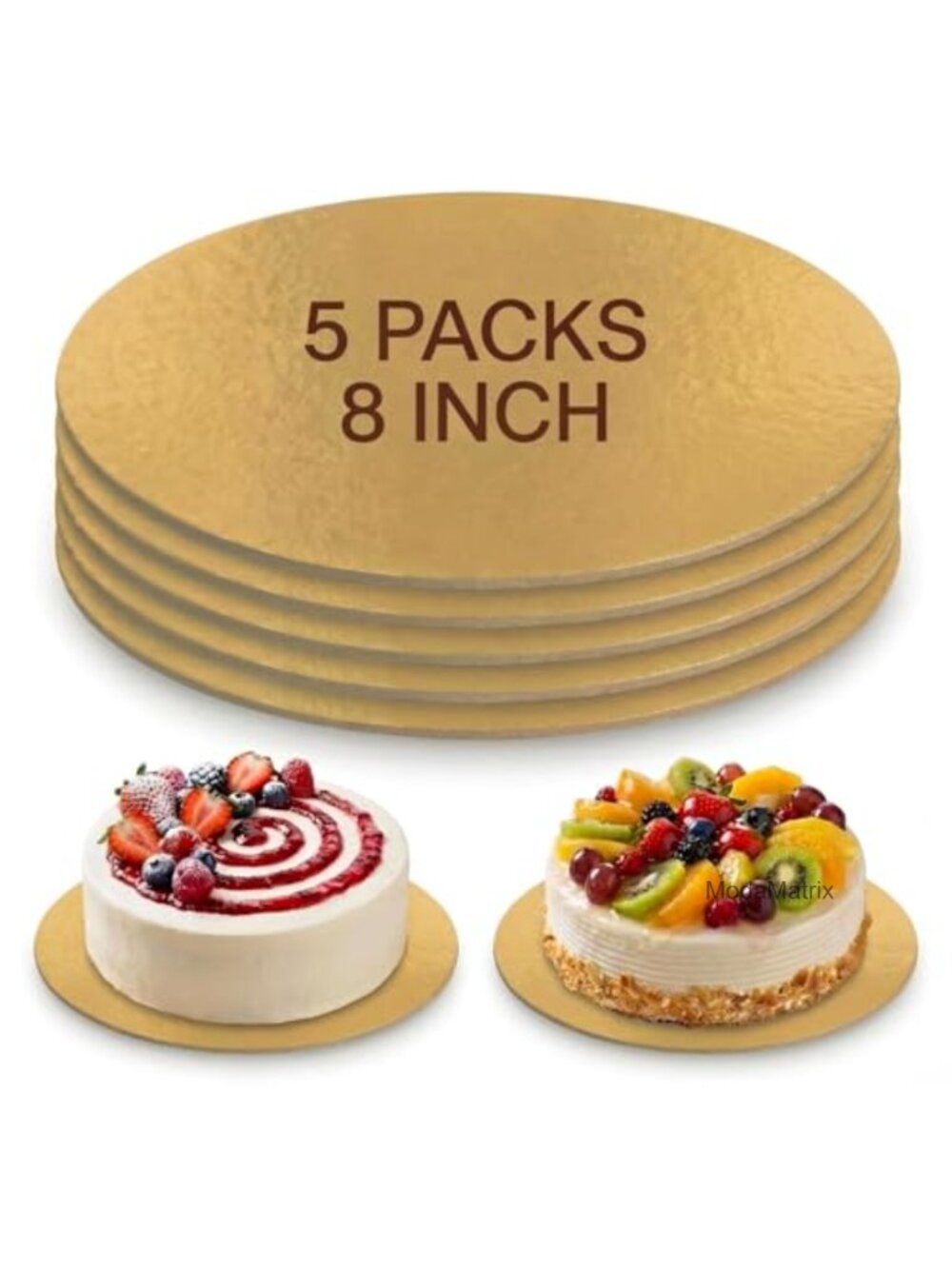 5 Pack Round Cake Boards 8 Inch Cardboard Display Bases